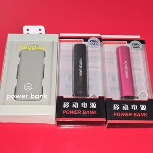 Set of 3 Portable Chargers New